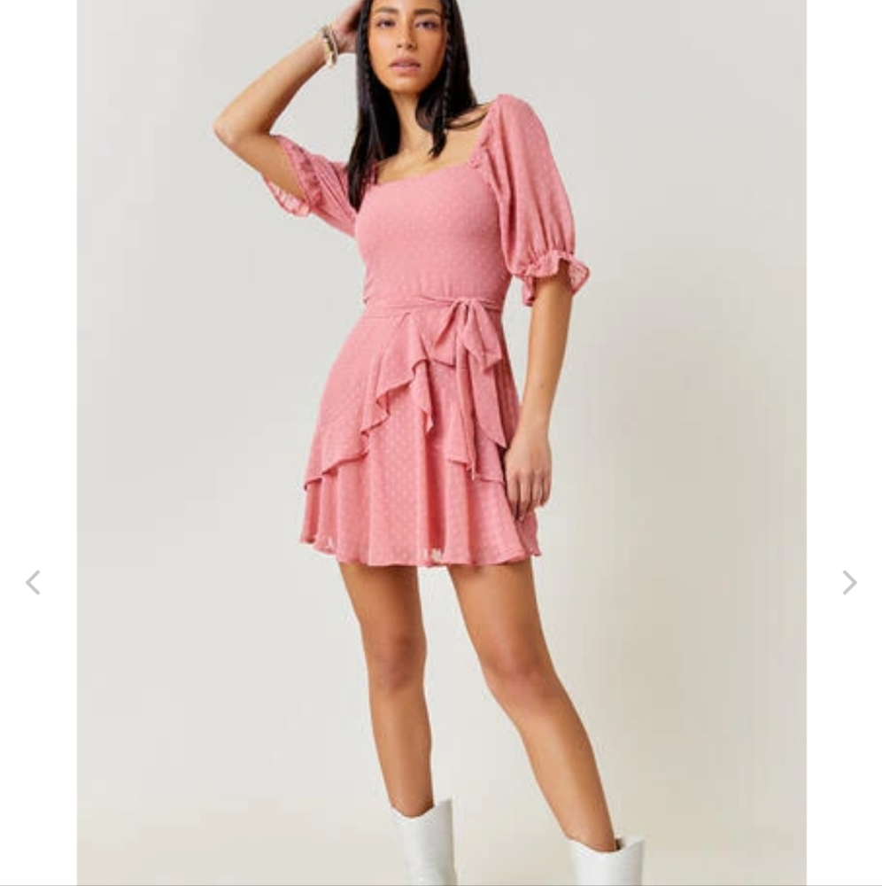 Joan Puff sleeve clip dot dress